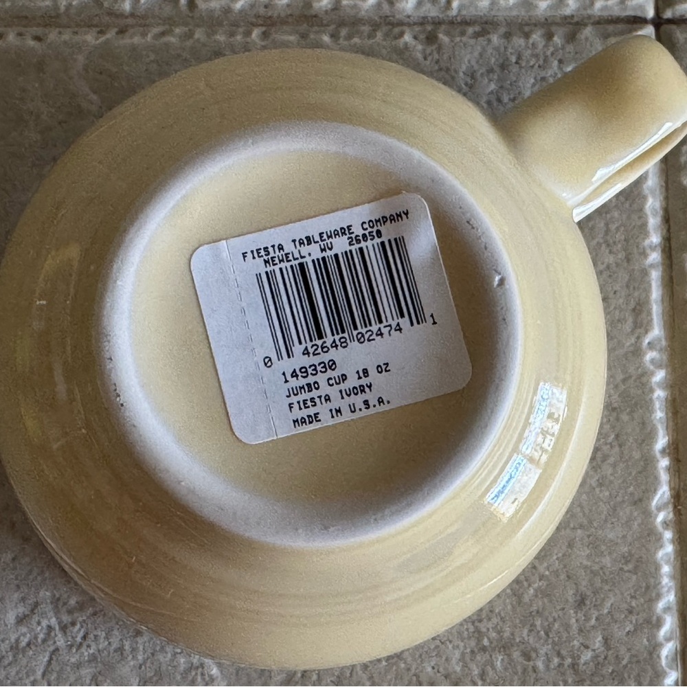 Retired Fiesta Ivory Jumbo Mug NWT - Picture 3 of 6